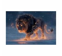 WUFIEA Canvas Wall Art Decoracion Modernos Animales - Arte - León León bañado en resplandor Cuadro Dormitorio Decoracion Hogar Pared（dorado54-60x80cm Sin marco
