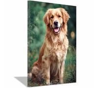 WUFIEA Divertido Arte de Pared de Animales Humor Perro Buen chico Para Cocina, Baño, Decoración de Dormitorio（marrón-40x60cm Enmarcado