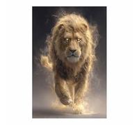 WUFIEA león Divertidos cuadros de pared lienzo póster El león envuelto en resplandor cuadros de pared arte sala de estar decoración del hogar impresiones en lienzo（amarillo206-70x100cm Sin marco