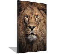 WUFIEA león Divertidos cuadros de pared lienzo póster León de cara marrón cuadros de pared arte sala de estar decoración del hogar impresiones en lienzo（marrón287-40x60cm Enmarcado
