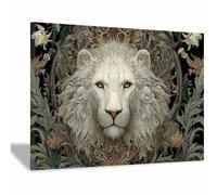 WUFIEA león Divertidos cuadros de pared lienzo póster León tallado cuadros de pared arte sala de estar decoración del hogar impresiones en lienzo（beige149-20x30cm Enmarcado