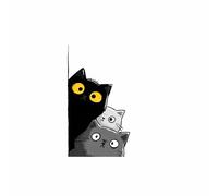 WUFIEA Lienzo decorativo para pared con diseño de gato Gato espiando para el hogar, sala de estar, dormitorio, oficina（negro-70x100cm Sin marco