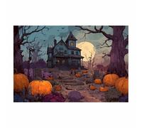 WUFIEA Lienzo Halloween Poster decoración de la habitación gótica Melones frente a la tumba Para Habitación Sala Cocina Fiesta Casa Encanta(Gris86-60x90cm Sin marco