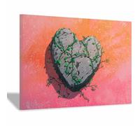 WUFIEA Póster con significado, impresión abstracta en lienzo con corazones de amor Corazón de Sueños de Papel Arte mural único para sala de estar o estudio(Púrpura-60x80cm Enmarcado