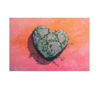 WUFIEA Póster con significado, impresión abstracta en lienzo con corazones de amor Corazón de Sueños de Papel Arte mural único para sala de estar o estudio(Púrpura-40x60cm Sin marco