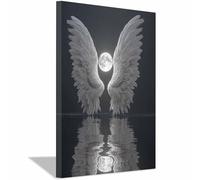 WUFIEA Póster De Alas De Fantasía En Lienzo Alas de luz de luna for Living Room, Home Decor（blanco-70x100cm Enmarcado