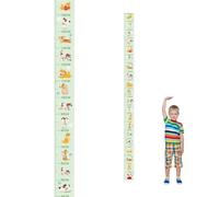 WUFKOP Vinilo de Medición de Altura Infantil, Pegatina de Pared Decorativa para Niños con Animales Divertidos, Medidor de Crecimiento Autoadhesivo de 10x200 cm para Habitación de Bebés y Niños