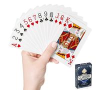 Wugauwor 1 Baraja de Cartas Poker de Plástico Azul Impermeable, Naipes Impermeables para Blackjack, Juegos en Piscina y Playa, Repelente al Agua y Fácil de Barajar para Exteriores