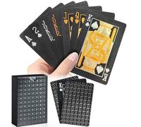 WUGAUWOR Baraja de Cartas Poker de Plástico Impermeables, Baraja Española Fournier Negro, Cartas Poker Profesional para Tarot Blackjack Canasta Bridge Juegos de Cartas de Viaje