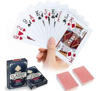 WUGAUWOR Cartas Poker Plastico, Baraja Poker Impermeable, 2 Barajas, Baraja de Cartas Poker Profesional Playing Cards para Texas, Go Fish, Blackjack y Canasta Juegos de Cartas, Rojos
