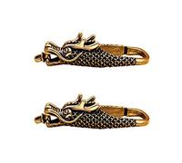 Wugebud Wwxuanke - Llavero con forma de dragón de latón clásico con forma de dragón de cobre puro, llavero creativo de latón para bricolaje, paquete de 2, Latón, 2.52 in × 0.9in × 0.71in, Latón, 2.52