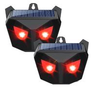 WUGEIN Ahuyentador solar de animales con luz roja,con diseño impermeable,2 repelentes efectivos de animales con luz LED roja,disuasorio de vida silvestre, Mapaches,Zorros y Ciervos para Exteriores