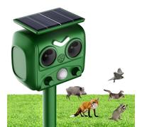 WUGEIN Ultrasonido para gatos, con energía solar, ahuyentador para gatos de jardín por ultrasonidos con sensor de infrarrojos, con flash LED y sensor de movimiento PIR, ideal para granjas, jardines y
