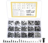 wugongshan Juego de 860 tornillos M2 M2.5 M3 pequeños, surtido de tornillos, micro tornillos de reparación, tornillos de cabeza avellanada para ordenador HDD M.2 SSD portátil PC