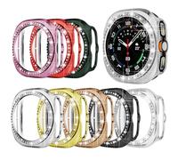 Wugongyan Funda brillante compatible con Samsung Galaxy Watch 7 Ultra de 47 mm, funda protectora con diamantes de imitación, cubierta protectora chapada en policarbonato (8 unidades, 47 mm)