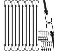 WuGU 10PCS Correas Elásticas con Ganchos, 100cm Tensores Elasticos, Tensores de Lona con Ganchos, Cuerdas Elásticas Negro para Equipaje, Bicicleta, Muebles, Coche, Camping, Fijación de Carga de Moto