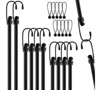 WuGU 10PCS Pulpos Elasticos con Gancho, 3 Tamaños de Tensores Cuerda Transporte, Correas Elásticas Negro para Equipaje, Bicicleta, Muebles, Coche -30,60, 100CM