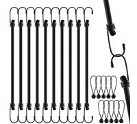 WuGU 10PCS Pulpos Elasticos con Gancho, 30CM Tensores Cuerda Transporte, Correas Elásticas Negro para Equipaje, Bicicleta, Muebles, Coche
