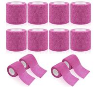 WuGU 12 Rollos Venda Cohesiva 5cm x 4,5m,Venda Elástica Autoadhesiva, Venda Cinta, Deportiva Tape, Bendaje Adhesiva para Primeros Auxilios Deportes, Muñeca Pies Hinchazón, Mascota (Rosa)