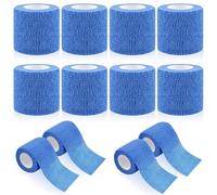 WuGU 12 Rollos Venda Cohesiva 5cm x 4,5m,Venda Elástica Autoadhesiva, Venda Cinta, Deportiva Tape, Bendaje Adhesiva para Primeros Auxilios Deportes, Muñeca Pies Hinchazón, Mascota (Azul)