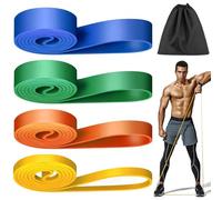 WuGU 4PCS Gomas Elasticas Musculacion, Niveles de Resistencia en Bandas Elasticas Musculacion, Cintas Elasticas Musculacion para Deporte, Pilates, Yoga