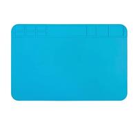 WUGU Alfombrilla Soldadura, 500℃ Resistente al Calor Tapete de Reparación, 30x20cm Alfombrilla de Soldadura Antiestática, Almohadilla de Trabajo para Reparar Teléfono, Computadoras, Cámara(Azul)