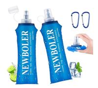 WuGU Botella Plegable de TPU, 2PCS Soft Flask 500ML, Botella de Hidratación Running, BPA Free, Frasco de Hidratación Suave Unisexo, Botella Agua Plegable para Running, Trail Running, Senderismo