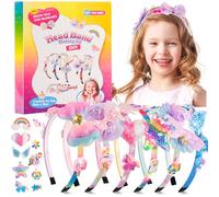 WuGU DIY Diadema Set para Niñas, 49PCS Manualidades, Juguetes de Unicornios, Regalo 4-10 Años, Ideal para Colegio, Comunión y Cumpleaños