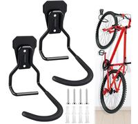 WuGU Soporte Bicicletas Pared, 2 Piezas Colgador Bicicleta Pared Vertical, Gancho Vertical de Pared para Colgar Bicicleta para Casa, Garaje, Sótano con Tornillos, Negro