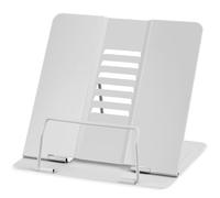 WUGU Soporte para Libros Metal, Soporte de Libro para Lectura para Niños, Soporte de Lectura Multifuncional para Atril de Lectura Guardar Borradores de Discurso, Libros de Texto, iPad, Recetas (Gris)