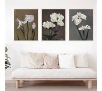 WUHBCZ 3 Imágenes Set-Cuadro Abstracto de Peonías Arte Mural en Lienzo Pósteres y Láminas Nórdicas Modernas para la Decoración del Hogar Sala de Estar y Cocina-30x45cm (sin marco)