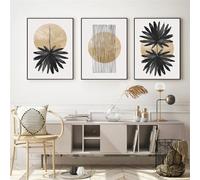 WUHBCZ Arte Mural,Arte Mural Con Formas Geométricas Abstractas Póster de Hojas de Palma Tropicales Naturales Lienzo Impreso Decoración Dormitorio Decoración Hogar-50 * 75cm-3pcs (impresión sin marco)