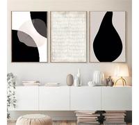 WUHBCZ Cuadro Abstracto Geométrico de Líneas para Pared Póster Sencillo en Blanco y Negro Estilo Nórdico Impresión Artística Decoración para Sala de Estar Oficina y Hogar-30 * 50cm*3PCS (sin marco)