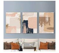 WUHBCZ Lienzo Abstracto Con Textura de Mármol Marrón Rosa y Beige para Pared Póster Moderno Impresión Artística Imagen para Decoración de Sala de Estar y Dormitorio-50 * 60cm*3pcs (sin marco)