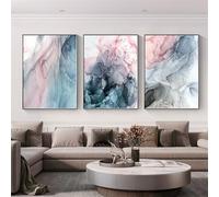 WUHBCZ Pintura Abstracta Con Estampado de Mármol Imitación Dorado Azul Rosa y Morado Póster Con Pintura Nórdica Moderna para Decoración de Sala de Estar Oficina O Hogar-50 * 70cm*3PCS (sin marco)