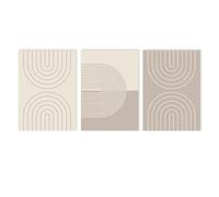 WUHBCZ Póster Minimalista Moderno Con Impresión Artística Abstracta de Líneas Geométricas Beige Pintura en Lienzo para Pared para Decoración de Sala de Estar y Dormitorio-60 * 70cm*3pcs (sin marco)