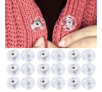 WUHGI 100 Juegos de Botones a presión de 18 mm, Transparentes para Coser, para Tela, de plástico Transparente para Ropa y Manualidades.