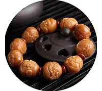 WUHGI Pulsera de Cuentas de Buda, Estilo Budista Tibetano, para meditación, con Tallado del Dios de la Riqueza/Pi Yao/Pi Xiu. Joyería Unisex para el Día de San Valentín.