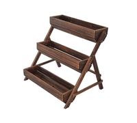 WUHGI Soporte para Plantas de 3 Niveles, Expositor de Flores de Madera Resistente para jardín, Patio y balcón - Soporte de Suelo Duradero para macetas
