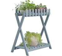 WUHGI Soporte para Plantas de Dos Niveles, Expositor Independiente para macetas, Ideal para Interiores y Exteriores jardín, balcón o Sala de Estar.