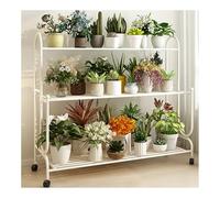 WUHGI Soporte para Plantas, Estante de 3 Niveles para macetas, Expositor de Acero al Carbono para Jardines y terrazas, 100 cm de Largo