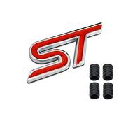 WUHUSHID 3D Metal S ST Logo Car Badge Emblem Sticker + 4 Pcs Estilo moleteado con Tapas de válvulas de plástico para Universal Car Styling Accesorios Decorativos (3)