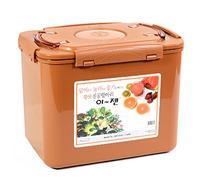 Wuiil E-Jen Premium Kimchi, Sauerkraut Container Probiotic Fermentation with Inner Vacuum Lid (Earthenware Brown, 4.4 gal/ 17L)