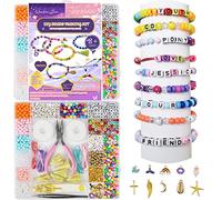 WuikerDuo Kit de fabricación de cuentas, cuentas de pony, cuentas de letras para pulseras, collares, fabricación de joyas para niñas, manualidades para niños y adultos