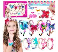 WuikerDuo Regalos de pulsera de tocado para niñas, kits de herramientas para hacer pulseras, kits de herramientas para hacer tocado de pintura de diamante para niñas