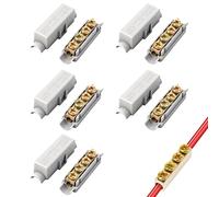 WUISOLQP 5 conectores de paso, bloque de terminales de alambre de latón, 100 A, 1000 V, 2 polos, para cables de 2,5 a 16 mm², carcasa de ABS, terminales de derivación de línea principal, para