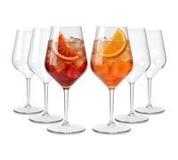 WUITOKI Copas Spritz Aperol de plástico, 6 unidades, 47 ptas para lavavajillas, irrompibles, aperitivo, cócteles
