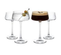 WUITOKI Vasos Martini, 4 unidades, 22 ristal, cristalino, resistente, espresso, cócteles