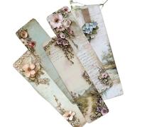 WUJIHE 30 marcapáginas de papel con diseño retro de flores estéticas para estudiantes, lectores, regalo, biblioteca, oficina, libro, club, marcadores de página