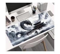 WUJIHE Alfombrilla de ratón grande con símbolo del dragón chino Loong del poder auspicioso, para oficina, computadora, laptop, juegos, teclado (300 x 700 x 2 mm)